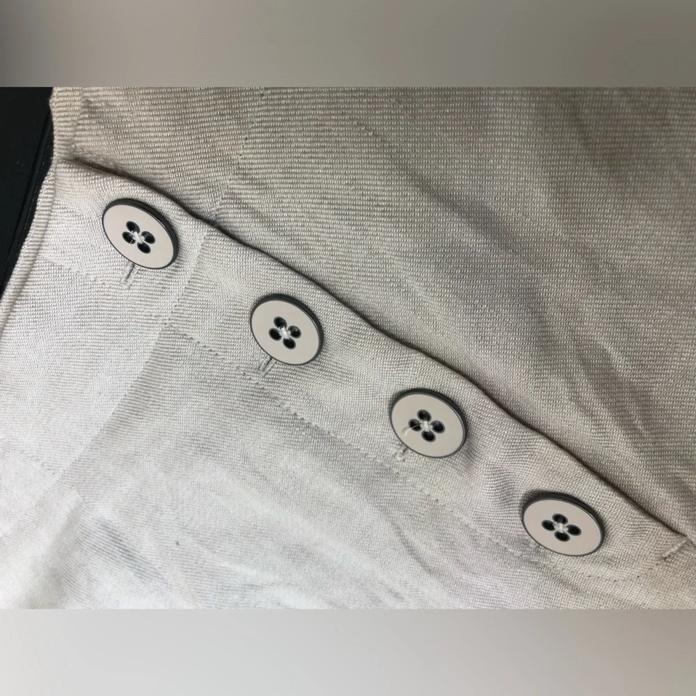 Boden Taupe Linen-Blend Trousers with Pale Pink Trim